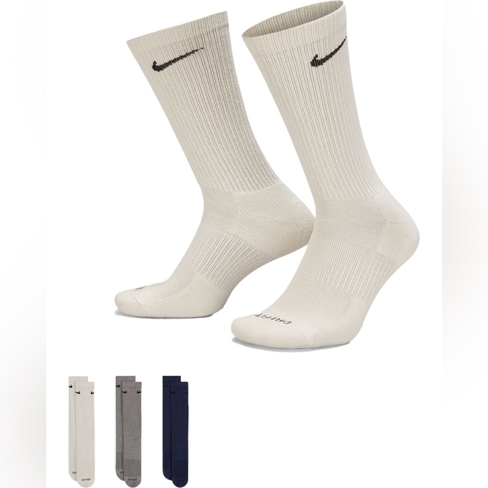 NIKE Everyday Plus Cotton Cushioned 3 Pack Crew Socks DRI-FIT
